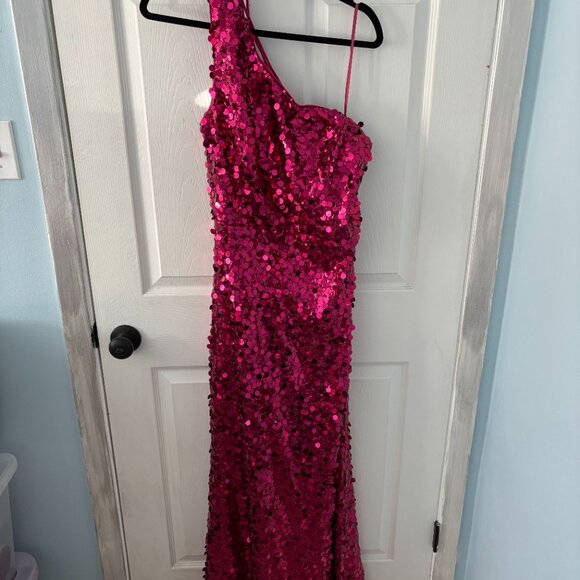 Fashion Nova Pink Sequin Gown - Picture 3 of 5